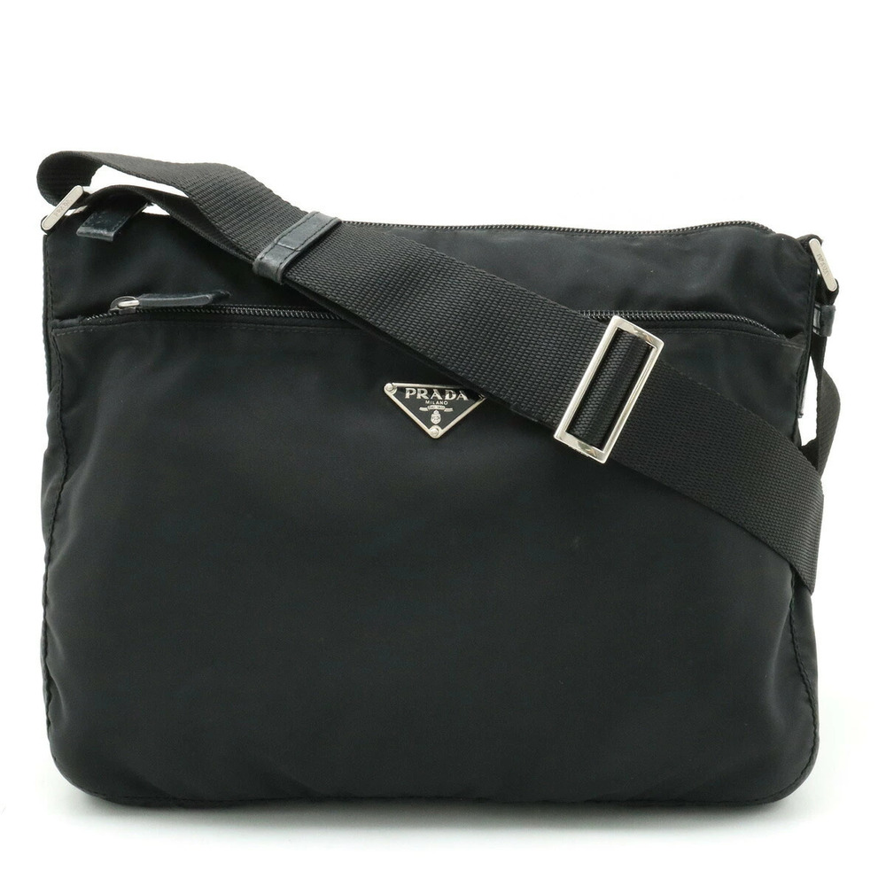 Prada Tessuto Crossbody Bag Leather NERO Black